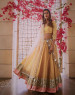 YELLOW WHITE MIRROR WORK LEHENGA CHOLI