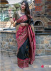 Black & Pink Banarasi Silk Sensual Saree