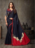 Blue Malhari Silk Embroidery Saree