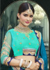 Blue Bemberg Georgette With Satin Embroidery Saree