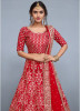 Red Art Silk Bridal Lehenga Choli