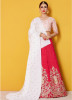 Pink & White Art Silk Bridal Lehenga Choli