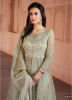 Light Olive Green Net Ankle-Length Salwar Suit