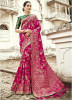 Dark Pink Banarasi Jacquard Silk Saree