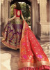Purple & Peach Banarasi Jacquard Silk Bridal Lehenga Choli