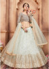 Cream Soft Net Bridal Lehenga Choli