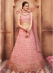 Baby Pink Georgette Bridal Lehenga Choli