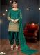 Sea Green Taffeta Silk Glass Work Salwar Suit