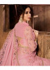 Light Pink Pure Dolla Silk All Over With Ribbon Work Wedding Saree
