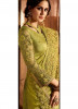 Dark Lime Satin Slub Silk With Heavy Border & Edittional Work Wedding Saree