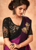 Dark Purple & Black Silk Embroidery Saree