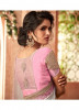 White & Pink Silk Georgette Embroidery Saree