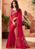 Ruby Pink Georgette Embroidery Saree