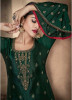 Green Pure Banglori Silk Jacquard Straight-Cut Salwar Suit