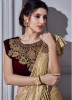 Gold Imported Lycra Frill Saree