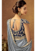 Silver Shimmer Lycra Ready-To-Wear Saree