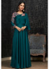 Sea Blue Georgette With Embroidery Work Floor-Length Readymade Gown