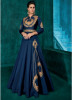 Blue Triva Silk With Heavy Embroidery Inner Stitched Floor-Length Readymade Gown