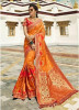 Light Orange Pure Banarasi Silk Saree
