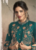 Teal Blue Soft Tapeta With Stitched Koti Style Floor- Length Readymade Gown