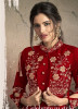 Dark Red Soft Tapeta With Stitched Koti Style Floor- Length Readymade Gown