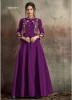 Dark Violet Soft Tapeta With Stitched Koti Style Floor- Length Readymade Gown