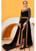 Black Faux Georgette With Embroidery Stone Work Ankle-Length Salwar Suit