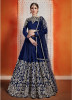 Navy Blue Art Silk Bridal Lehenga Choli