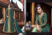 Teal Green Handloom Tussar Silk Jacket ( Net Gown) Ankle-Length Salwar Suit