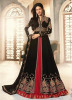 Black Georgette Ankle-Length Salwar Suit (With Red Color Georgette Lehenga)
