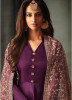 Dark Purple Silk With Can Can Ankle-Length Salwar Suit