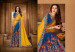 Dark Royal Blue & Yellow Vichitra Silk Embroidery Saree