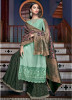 Mint Tussar Silk Dyed Banarasi Dupatta Salwar Suit