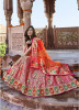 Orange & Pink Banarasi Silk Jacquard Lehenga Choli