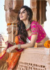 Orange & Pink Banarasi Silk Jacquard Lehenga Choli