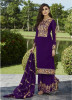 Dark Purple Georgette Palazzo-Bottom Salwar Suit