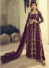 Wine Silk Net Anarkalis Salwar Suit