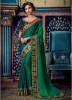 Dark Green Satin Silk Embroidery Saree