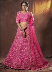 Pink Art Silk Party-Wear Lehenga Choli