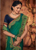 Teal Green Satin Georgette Saree