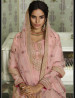 Pink Pure Tussar Silk Chudidar Salwar Kameez