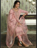 Pink Pure Tussar Silk Chudidar Salwar Kameez