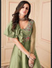 Sage Green Soft Silk Floor-Length Readymade Salwar Kameez