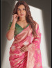 Pink Soft Banarasi Organza Weaving Saree
