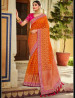 Orange Banarasi Silk Saree