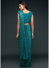 Teal Green  Georgette With Sequins Work Saree