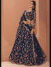 Dark Blue Net With Thread, Zari & Sequins Work Wedding Lehenga Choli
