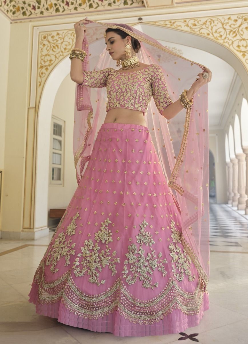 Buy Indian Wedding Reception Lehenga in Pink and Majenta With Zari Work  1600570 Online in India - Etsy