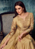 BURLYWOOD SATIN WITH ZARI EMBROIDERY PARTY-WEAR FLOOR-LENGTH READYMADE GOWN