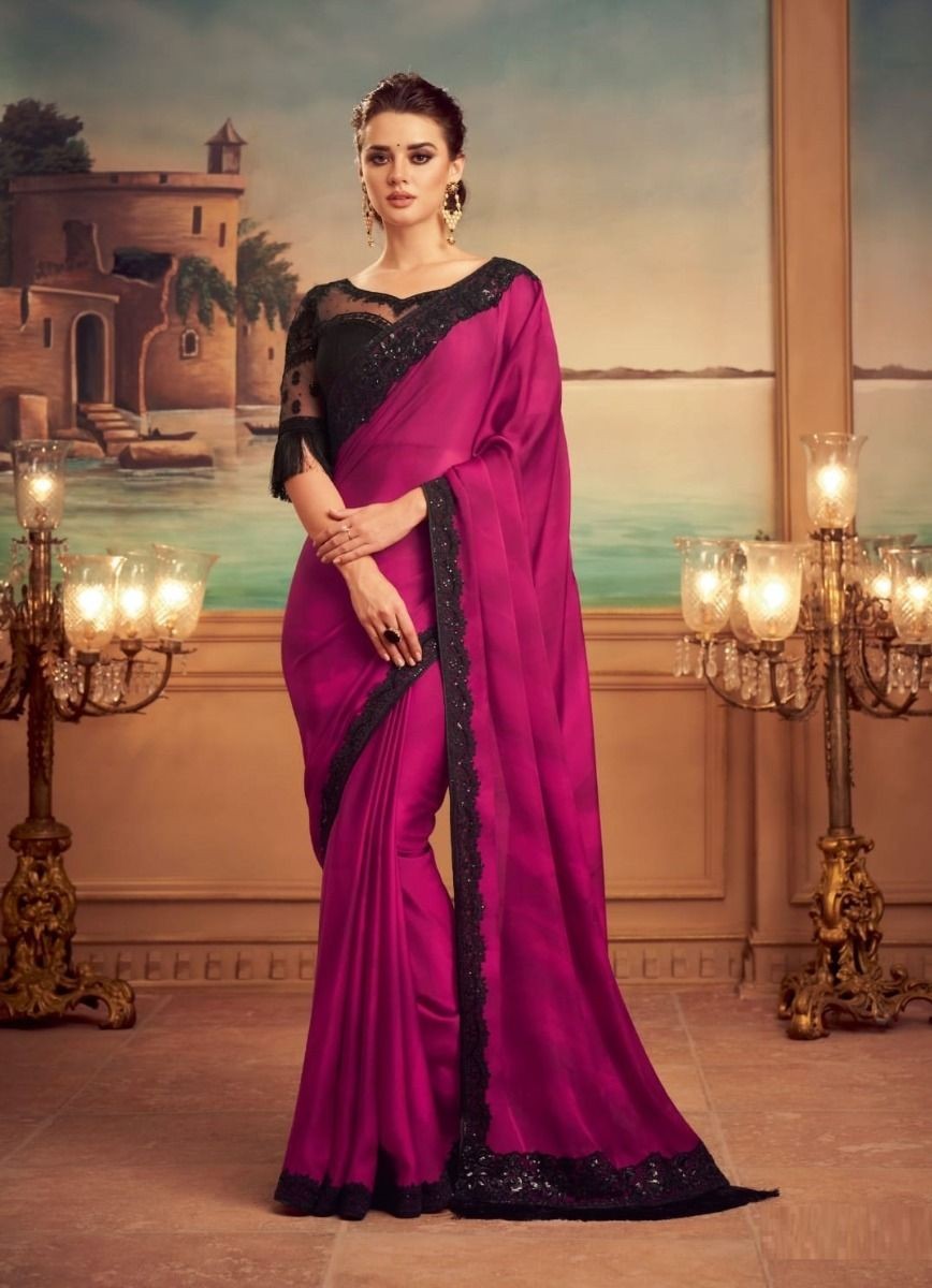 Raw Silk Woven Saree In Dark Pink Colour - SR5130889